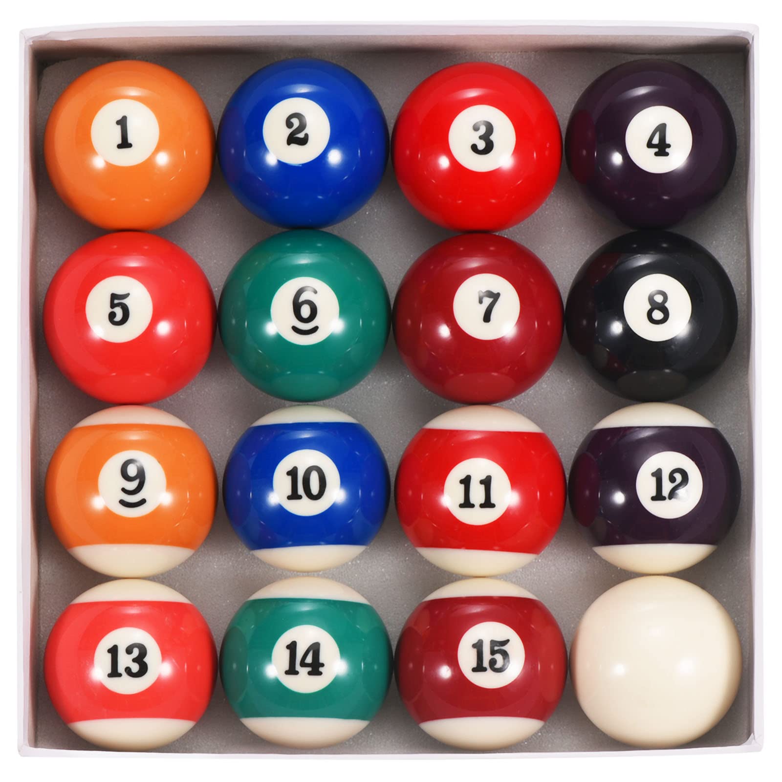 PATIKIL Pool-Billiard Ball Set, 2-1/4 Inch Regulation Size Complete 16 Professional Resin Billiards Ball for Replacement Billiard Game