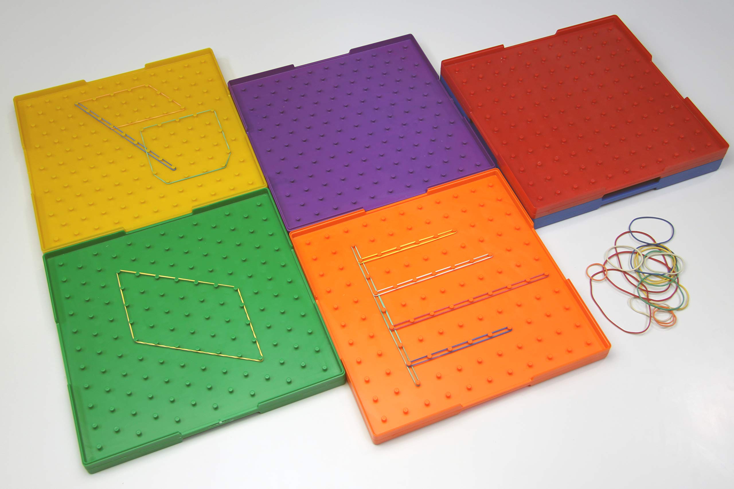 WISSNER® Set of 6 Geoboards (23x23 cm) – Double-Sided Geometry Board for Primary School