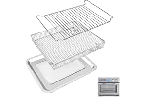 GWY Air Fryer Parts for Cuisinart TOA-95 Air Fryer Toaster Oven, 3 Pieces Baking Set with Air Fryer Basket Pan Rack for Oven 