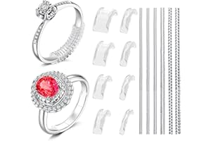 Coopache Ring Sizer Adjuster for Loose Rings, 14 Pack 14 Sizes Ring Guards, Spacers & Tighteners, Fits Bands 1 to 11mm, Invisible Design for Women Men, Insert & Spiral Ring Resizer