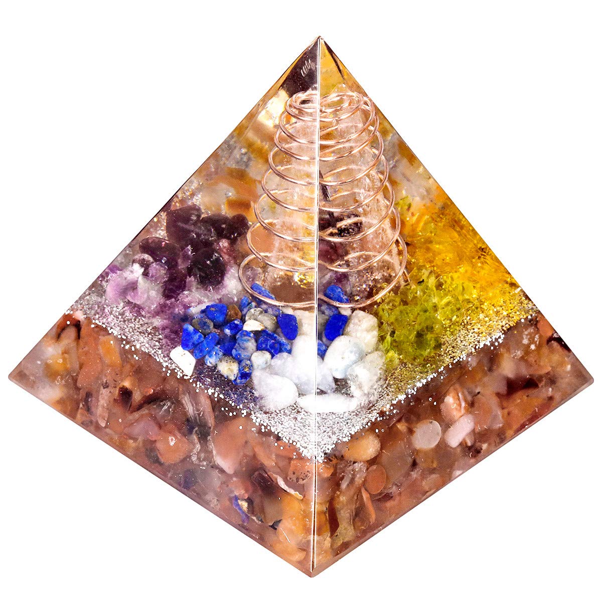 Nupuyai Carnelian Healing Crystal Pyramid for Protection, Chakra Energy Crystal Quartz Points Decor 5cm
