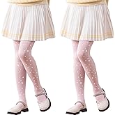 LOLANTA Girls Stockings 1/2 Pack Sparkle Tights Kids Stretchy Rhinestone Glitter See-through Pantyhose for 6-12Y
