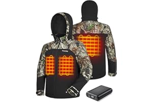 TIDEWE Heated Jackets for Men with Battery Pack, 180G Insulation Work Jackets, Water-resistant Coat (Black, Brown, S-XXXL)