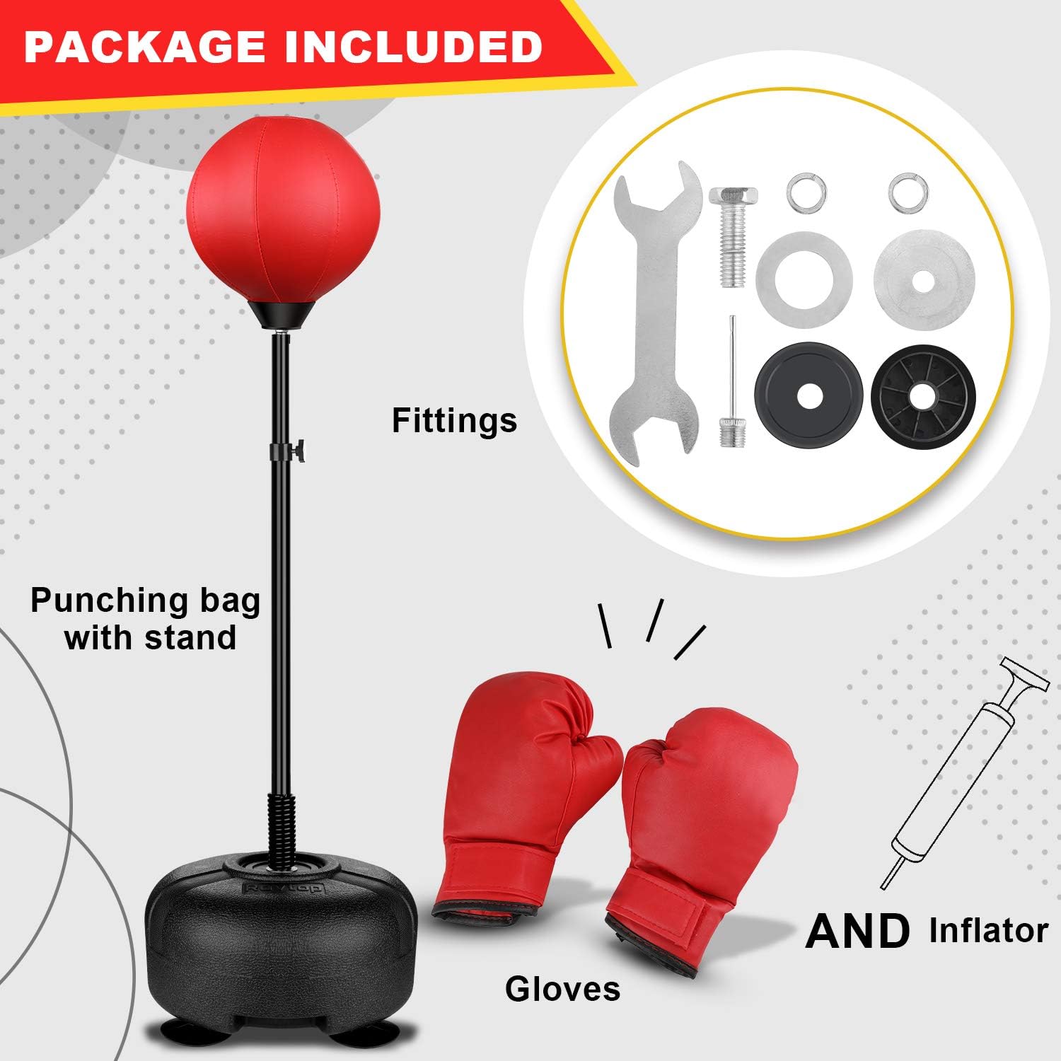 Rovtop Kids Punching Bag for Kids - Boxing Set with Thicker PVC Punching Bag, Adjustable Stand with Stronger Spring, and Boxing Gloves, Toys Gifts for Age 4 5 6 7 8 and Up Years Old Boys Girls : Sports & Outdoors