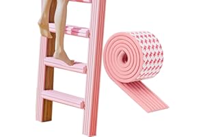 TFXXSJWY Bunk Bed Ladder Pads, Self-Adhesive Bunk Bed Ladder Cover, Bunk Bed Step Foam Padding, Ladder Step Pads Loft Bed, Soft Extra-Wide Edge Protector, Furniture 6.5 Ft Pink