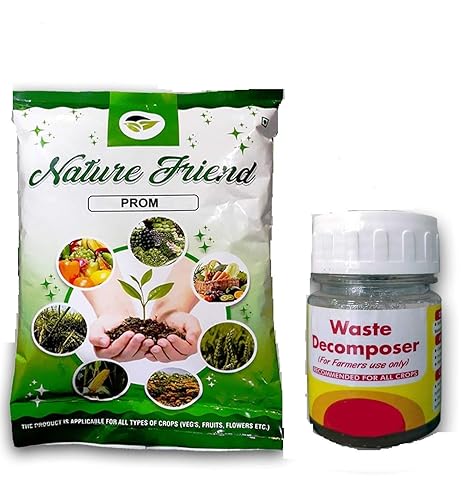 Nature Friend NCOF Ghaziabad Waste decomposer 1 Bottle (30 ml per Bottle) with Phosphate Rich Organic Manure (0.9 Kg) for Organic Farming