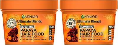 Garnier Hair Food 3-in-1 Hair Treatment Mask Papaya 400ml Pack of 2