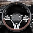 Custom fit for GMC Car Steering Wheel Cover, Nappa Leather Car Steering Wheel Cover Non-Slip Steering Wheel Cover, Designed for GMC Interior Accessories (Brown,for GMC)