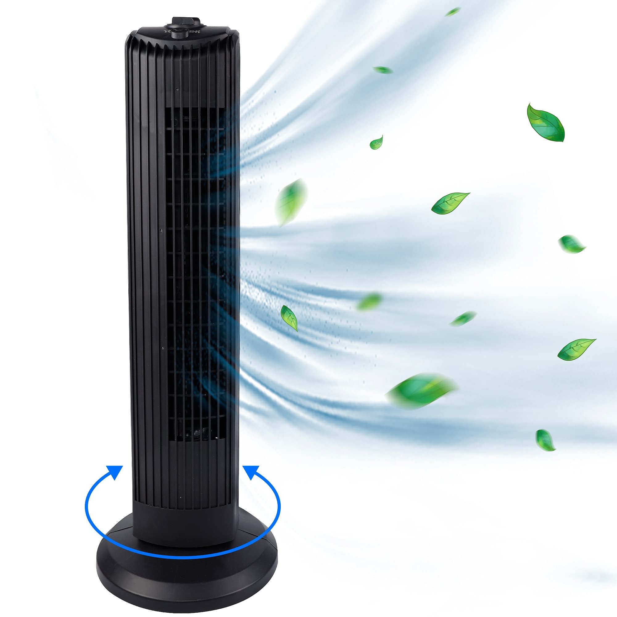 yosager Tower Fan, 28 Inch 60° Oscillating Cooling Fan Powerful Floor Fan, 3 Speeds, Stand up Tower Fan, Standing Fans Space Saving Slim Design for Home Bedroom Office