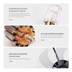 KINGTORO Chandelier Fan,Chandelier Ceiling Fans