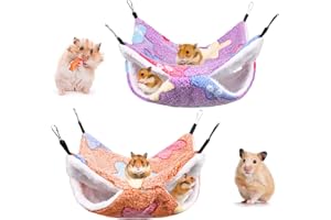 Auidy_6TXD 2 Pcs Rat Hammock for Cage Guinea Pig Hamster Hanging Hammock Small Pet Cage Hammock Pet Swinging Bed for Sugar Glider Ferret Chinchilla Parrot Squirrel Hamster