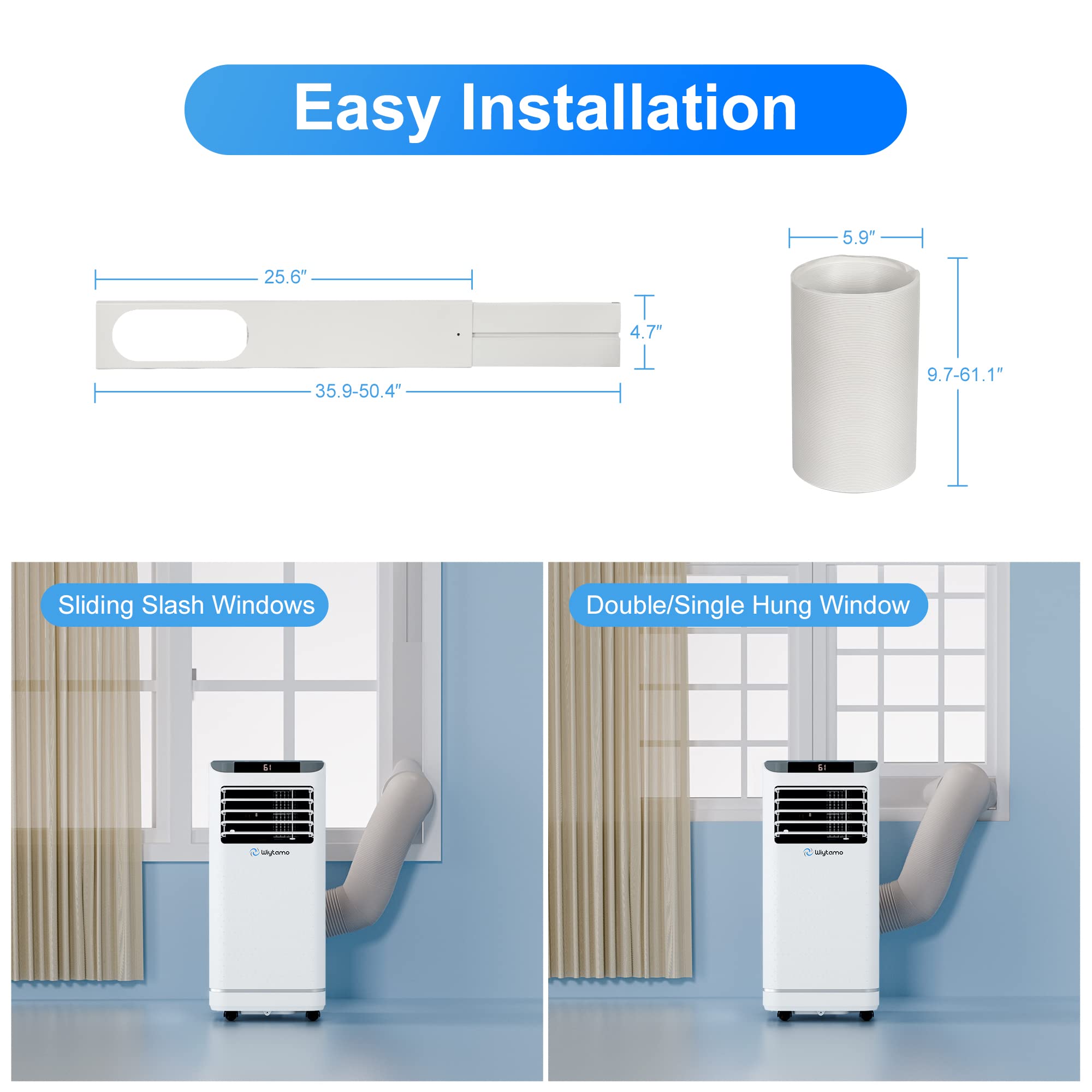 10,000 BTU Portable Air Conditioners for Room Up to 450 Sq.Ft, 4-in-1 Portable AC Unit, Heater, Dehumidifier & Fan with Remote Control, Self Evaporation System, LED Display