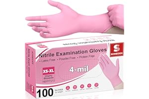 Schneider Nitrile Exam Gloves, 4-mil Medical Gloves Disposable Latex Free, Powder Free, Food Safe Glove for Examination