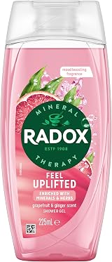 Radox Mineral Therapy Feel Uplifted Shower Gel 225 ml Pack of 6 Grapefruit