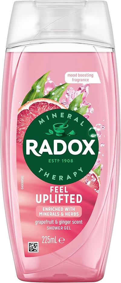 Radox Mineral Therapy Feel Uplifted Shower Gel 225 ml Pack of 6 Grapefruit