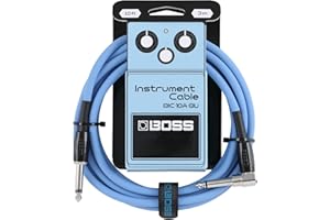 BOSS BIC-10A Series | Instrument Cable | Straight to Angled 6.3mm Jack | 3m Length | Cable for Guitar, Bass & More | Low Nois