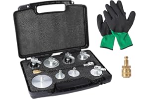 CMTOOL Master Cylinder Bleeder Kit Aluminum Brake Bleeder Adapter Kit with European to America Adapter 10PCS Brake Master Cylinder Adapter Set Brake Pressure Bleeder Kit Compatible with GM Honda Toyota, etc