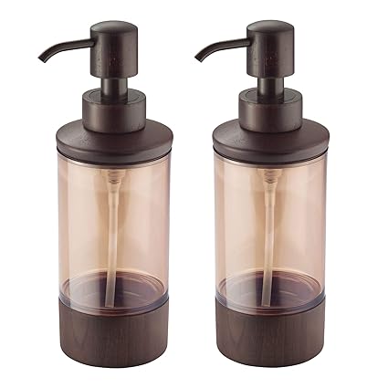 Amazon Com Mdesign Decorative Bamboo Refillable Liquid Soap