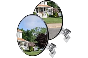 NOLIVEN 2 PCS 30" Convex Traffic Mirror, Outdoor and Indoor Driveway Security Mirrors, Curved Safety Traffic Road Driveway Mirror for Garage, Retail Stores, Warehouses