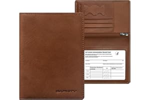 BAPHITY Premium Leather Passport Holder for Travel - RFID Blocking Passport Wallet for Men & Women, Passport Cover with Card Slots, ID Window - Business Travel, Airport Security, Gift for Travelers
