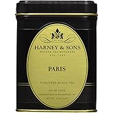 Harney & Sons Paris Black Tea | 4 oz Tin Loose Leaf | Fruity Vanilla & Caramel Blend with Hint of Lemony Bergamot