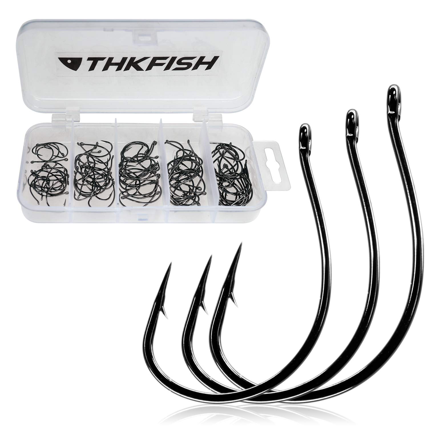 THKFISH Fishing Hooks Fishing Tackle Split Shot Hooks Drop Shot Hooks Wacky Worm Fish Hooks Freshwater A-50pcs