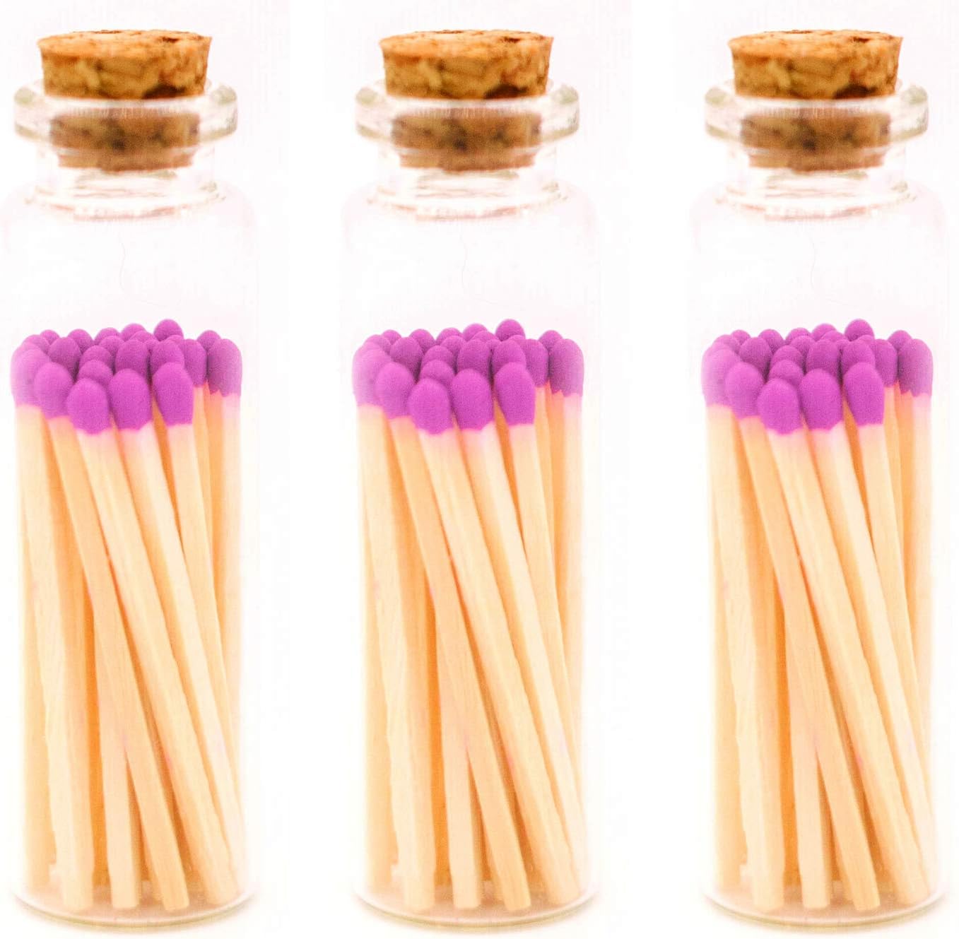 Violet Decorative Matches, 60 Small Premium Wooden Matches