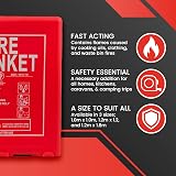 UltraFire 1m x 1m Hard Case Fire Blanket Glass Fibre Kitemarked Home Kitchen view 4
