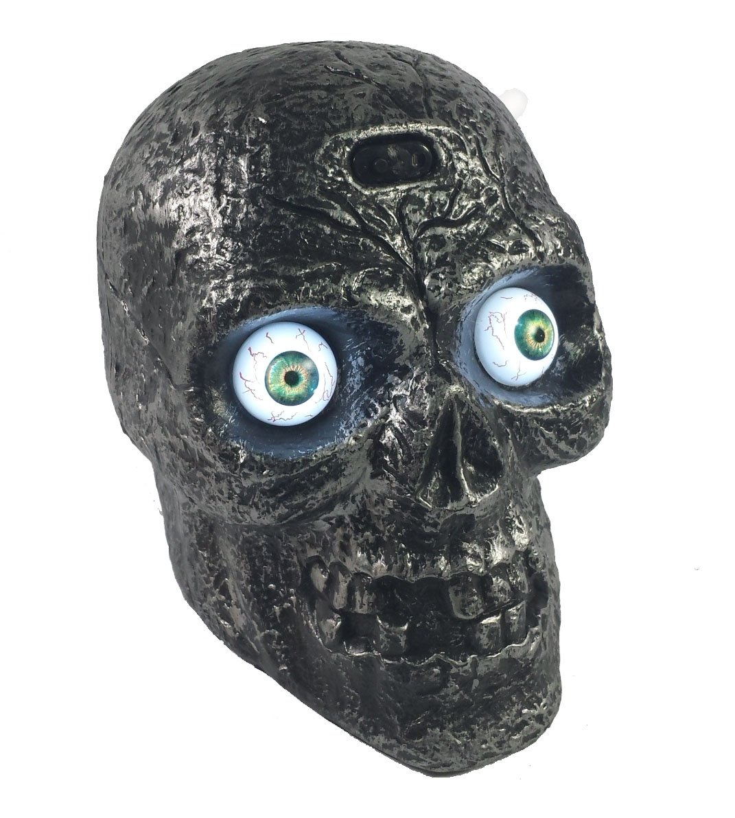 Liberty Imports Motion Sound Activated Skull with Glowing Eyes and Creepy Sounds - Halloween Prop Decoration