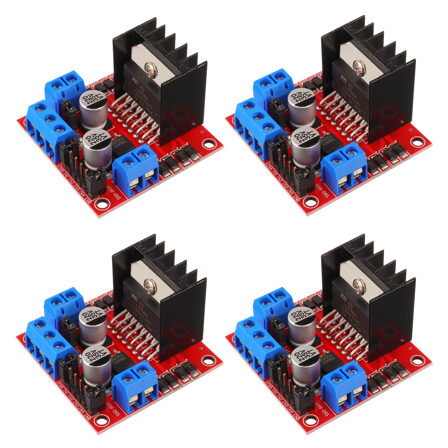 Photo 1 of BOJACK L298N Motor DC Dual H-Bridge Motor Driver Controller Board Module Stepper for Arduino Intelligent Car Power UNO MEGA R3 Mega2560 with 4pcs