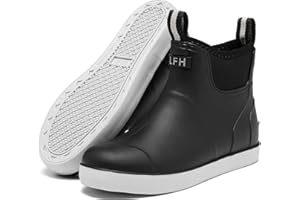 Women’s Rain Boots Waterproof Deck Boots Rubber Garden Boots for Women, Non-Slip Ankle Chelsea Boots for Fishing, Farming, Ya