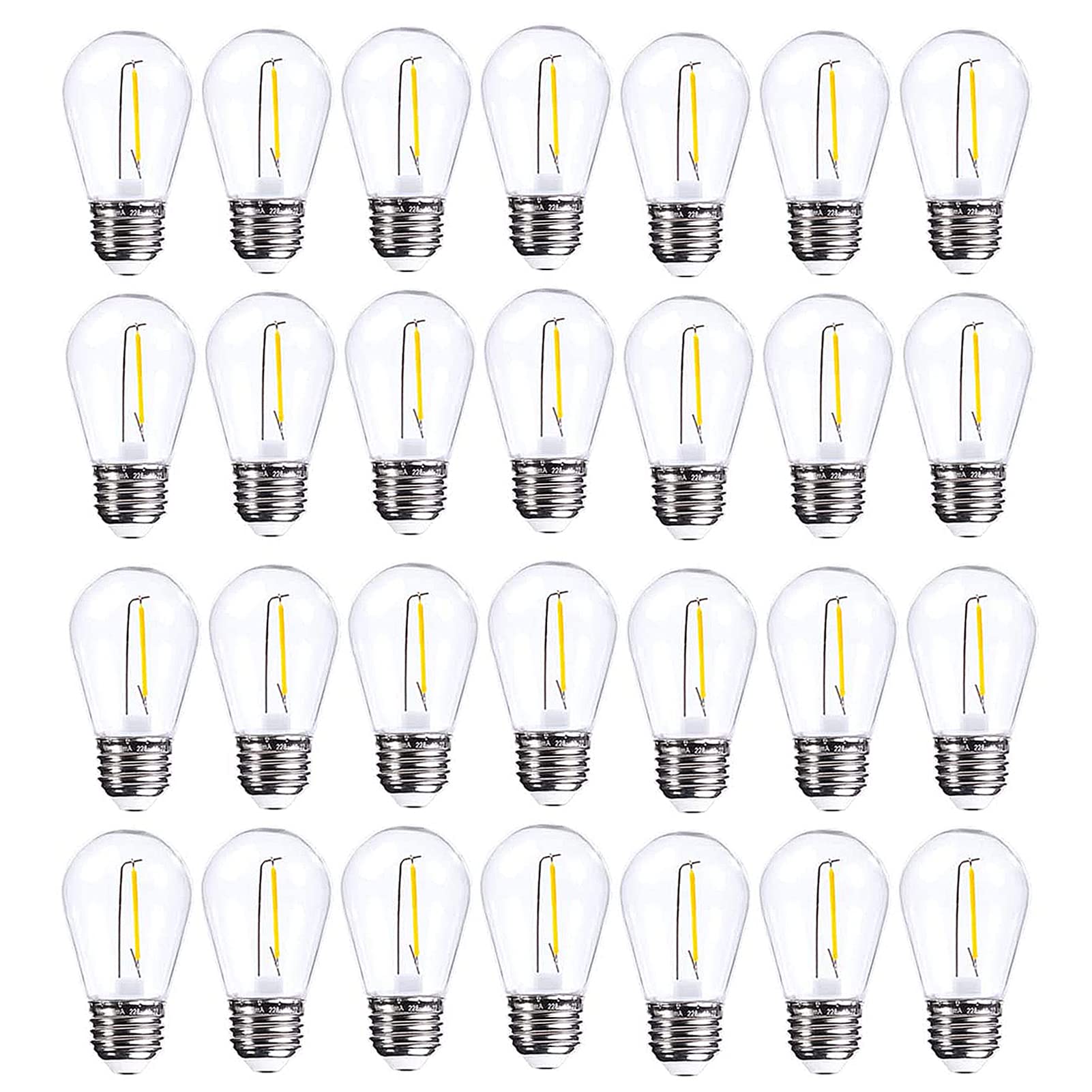 30Pack S14 Edison Light Bulbs LED 1W, Shatterproof