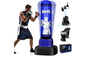 SAIMAND Freestanding Punching Bag for Adults Teens, 70'' Heavy Boxing Bag with Gloves and Pump, Women Men Stand Kickboxing Bags, Upgraded Big Base Boxing Equipment Set for Training MMA Fitness Home Gym