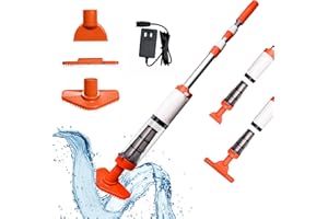 YSMJ 3 in 1 Cordless Rechargeable Pool Vacuum, Over 100 Mins Running Time, Handheld Pool Cleaner Ideal for Spas, Hot Tubs and Small Pools for Sand and Debris Blue (Orange) (Blue) (orange)