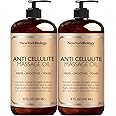 New York Biology Anti Cellulite Massage Oil 8 Fl Oz – Made with 100% Natural Oils – Body Oil for Massage Therapy, Muscle Relaxation and Deep Tissue - Pack of 2