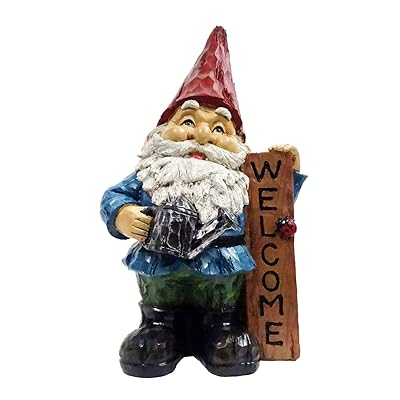 Alpine Corporation WQA1068 Garden Welcome Sign Gnome Statue