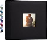 Vienrose Photo Album 6x4 Inches 200 Pockets Linen Cover Memo Spaces Black