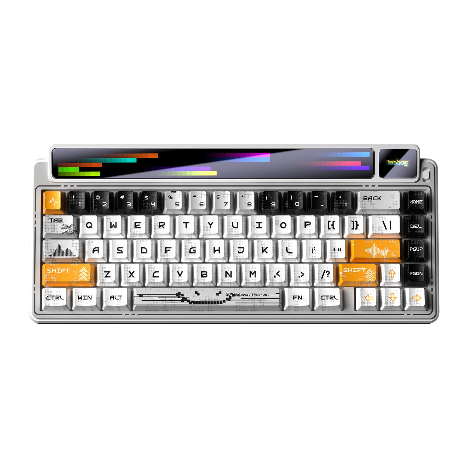 x Aula AMG65 Mechanical Gaming Keyboard w/Dual Screen, 65% Wireless Small Custom RGB Keyboard Quite,Bluetooth/2.4G/Wired, Rapid Trigger, Hot Swappable for Windows Laptop PC Mac - White