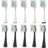 Replacement Brush Heads for AquaSonic Duo Series, 10 Count, Black and White | Replacement Toothbrush Heads with Covers for AquaSonic Duo Series &amp; Home Dental Center Toothbrush, NOT for Duo Series Pro