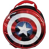 Bioworld Marvel Captain America Shield Shiny Optical Illusion Insulated Lunch Box Bag Tote 8"