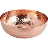 Creative Co-Op Round Hammered Metal Bowl, Copper Finish