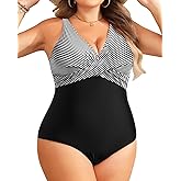 Yonique Plus Size Swimsuit One Piece Bathing Suits for Women Tummy Control Slimming Swimwear