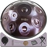 "SINGOFIRE" 12-Notes Handpan Drum, Handpan Drums for Adults, 22-Inch 440Hz D Minor Kurd, HandPan Instrument with Soft Handpan Bag, 2 Mallets, Handpan Stand and Dust-Free Cloth(Purple)
