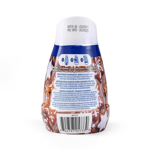 CLOROX FRAGANZIA GEL AIR FRESHENER CONE, VANILLA SUGAR COOKIE SCENT – NO-PLUG, BATTERY-FREE AIR FRESHENER FOR SMALL ROOMS, CLOSETS, KITCHENS, BATHROOMS, OFFICES AND MORE, 6 OUNCE