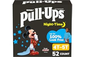 Pull-Ups Boys' Night-Time Potty Training Pants, Size 4T-5T Overnight Training Underwear (38-50 lbs), 52 Ct