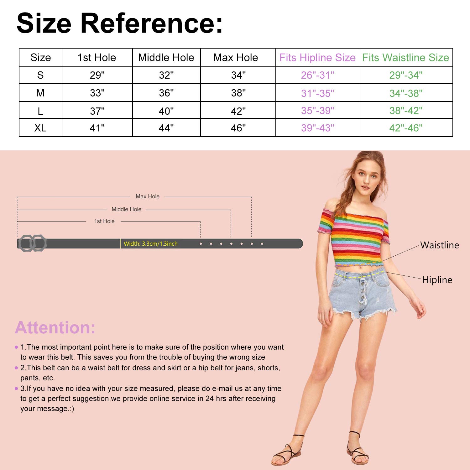 Women Leather Belt Double Ring Black Belt Fashion Golden Designer Buckle Belt for Jeans, Pants, Dresses, Shorts