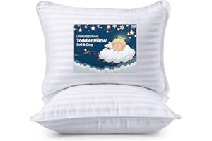 Utopia Bedding Toddler Pillow (White, 2 Pack), 13x18 Toddler Pillows for Sleeping, Soft and Breathable Cotton Blend Shell, Po