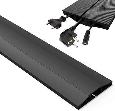 XPERTOOLS Outdoor Cable Protector 1.8M PVC Black Floor Cable Cover Bendable