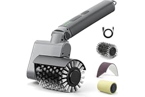 Electric Grill Brush 3-in-1 Kit – Cordless BBQ Cleaner with Reinforced Safe Metal Bristles – 2 Hours Runtime, Waterproof & Di