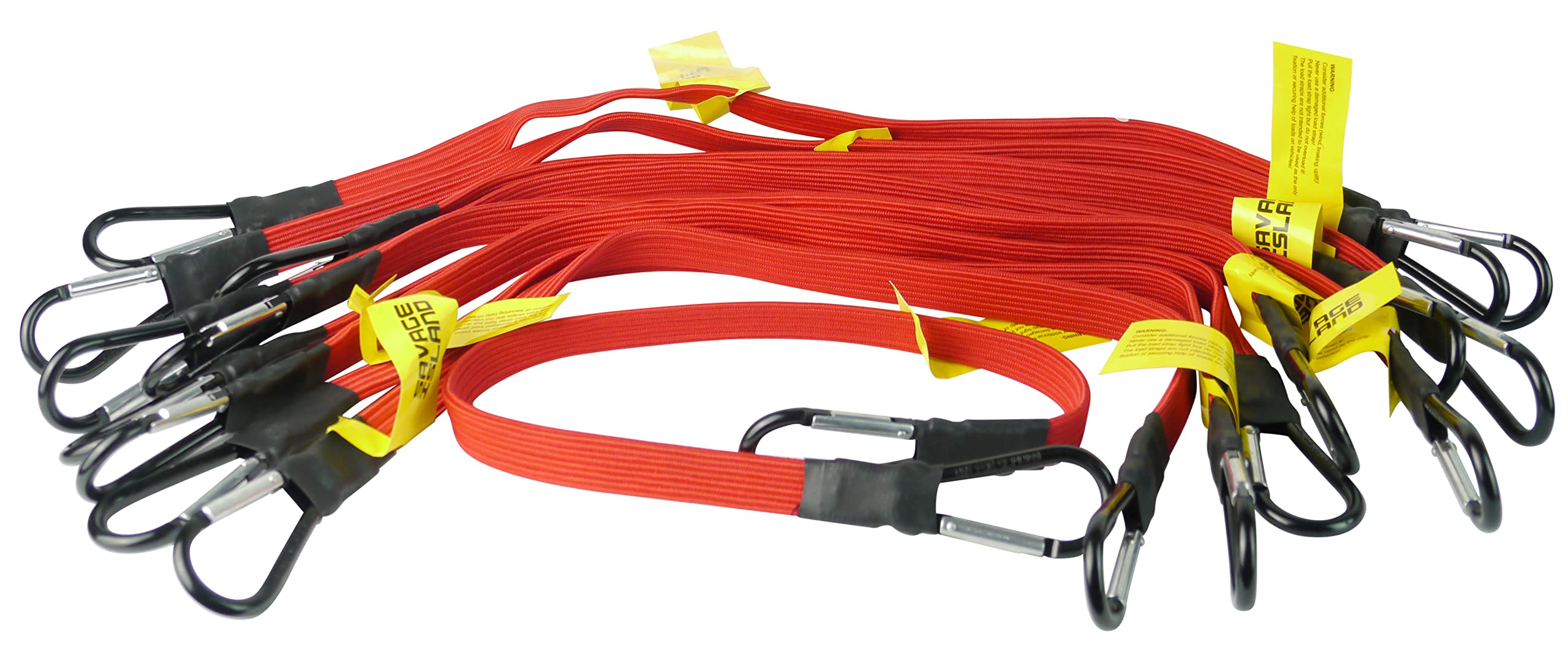 Savage Island 10 Pack Flat 17mm Bungees Bungee Cord with Carabiner Hook — image 1